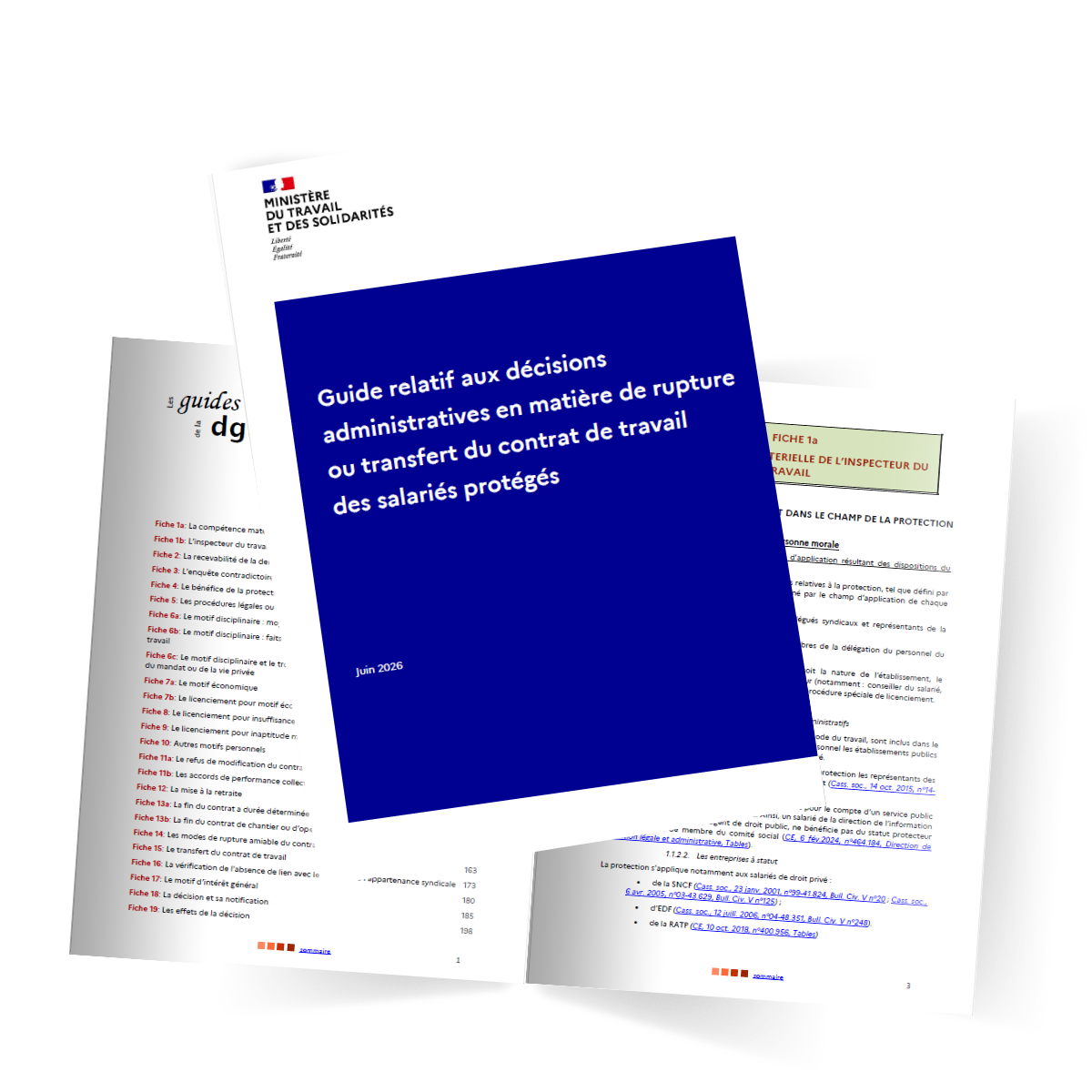 Mockup transparent guide rupture ou transfert contrat de travail des salariés protégés